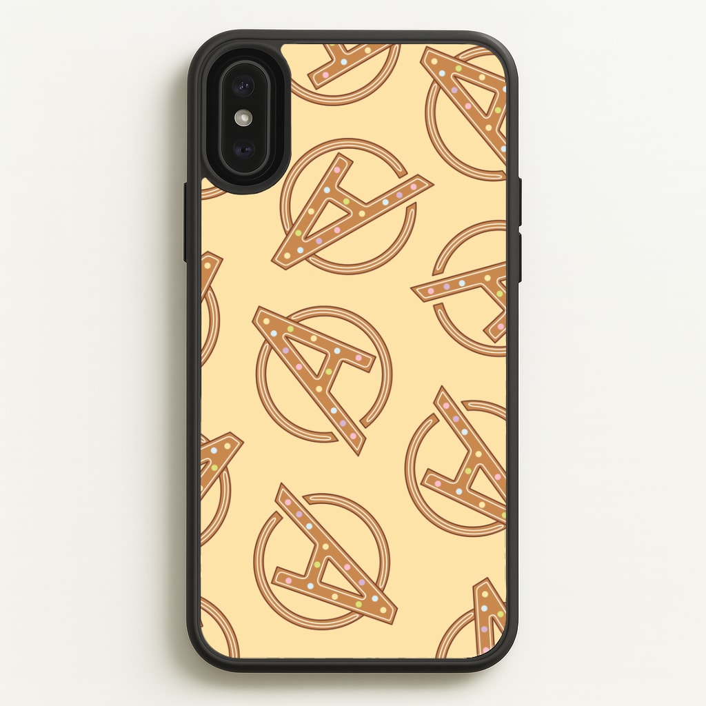 Superhero Team Gingerbread Pattern iPhone XS Max Case