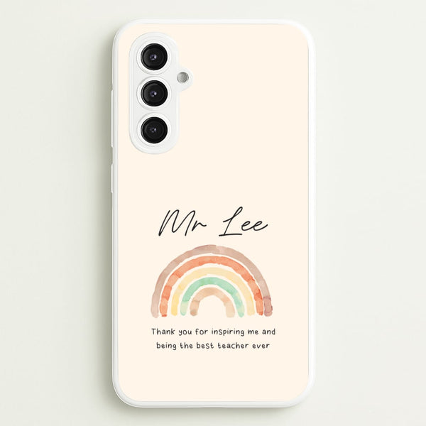 Biege Personalised Teacher Rainbow Galaxy S23FE Case