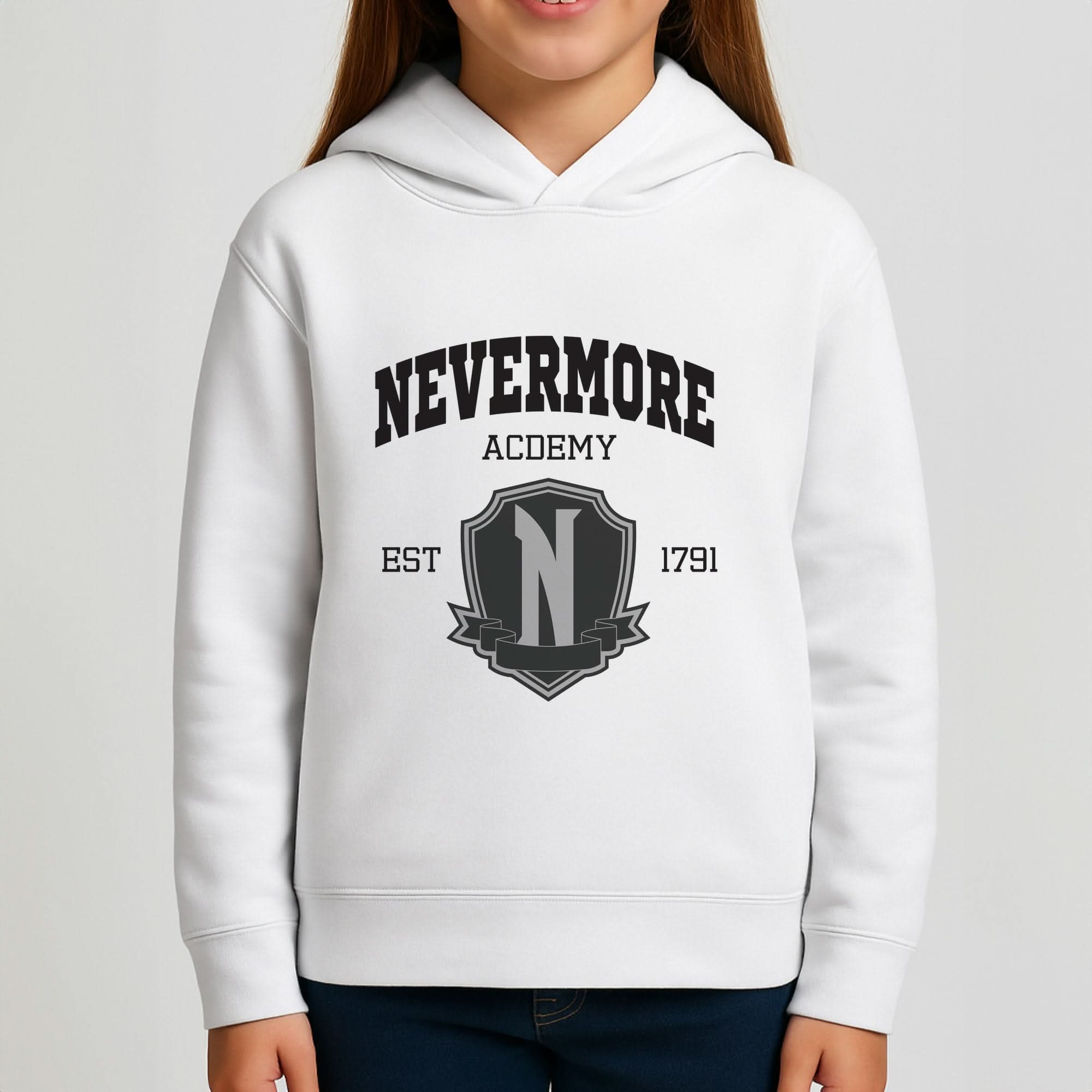 Addams Academy Gray Girls Hoodie