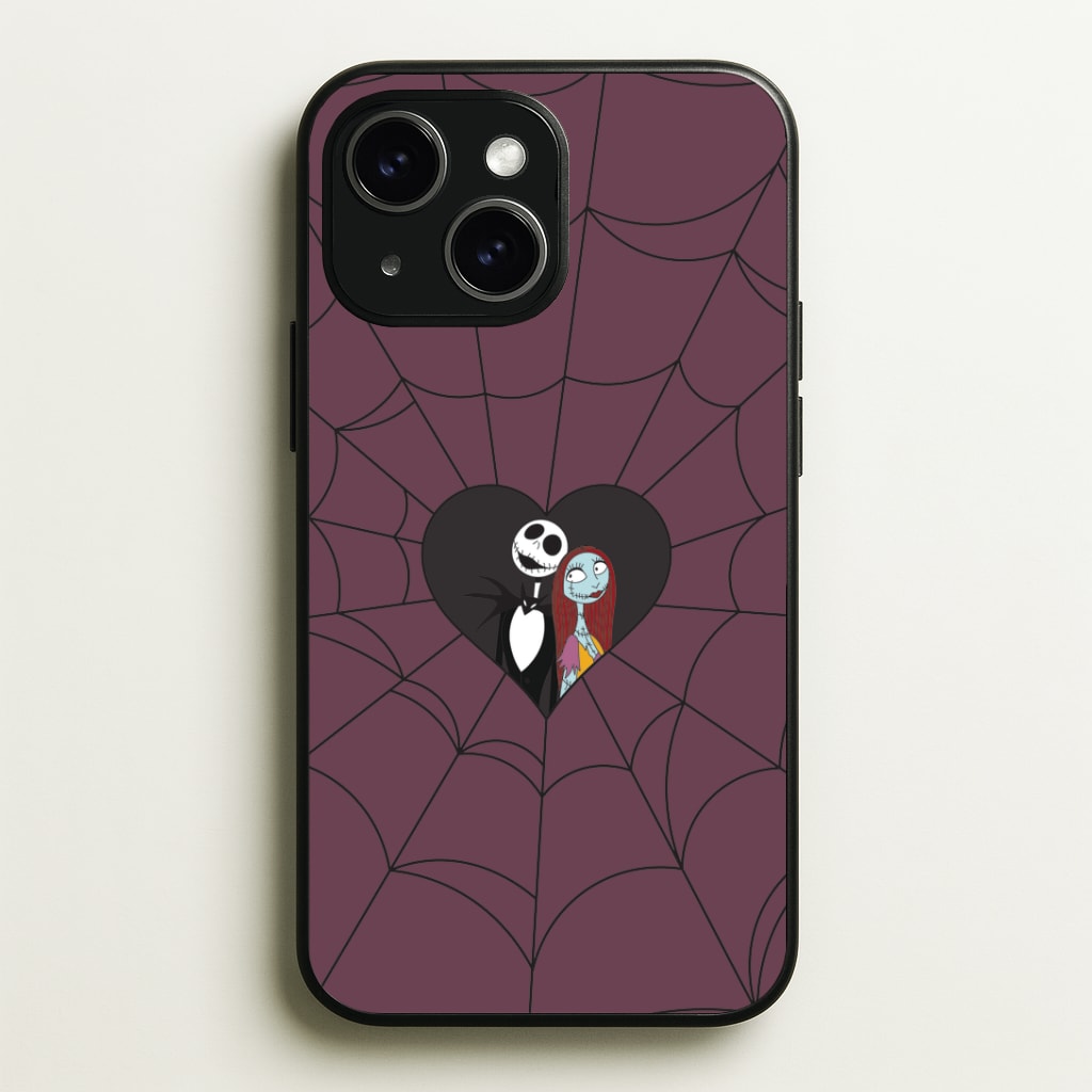 J And S Cobweb Heart iPhone 15 Case