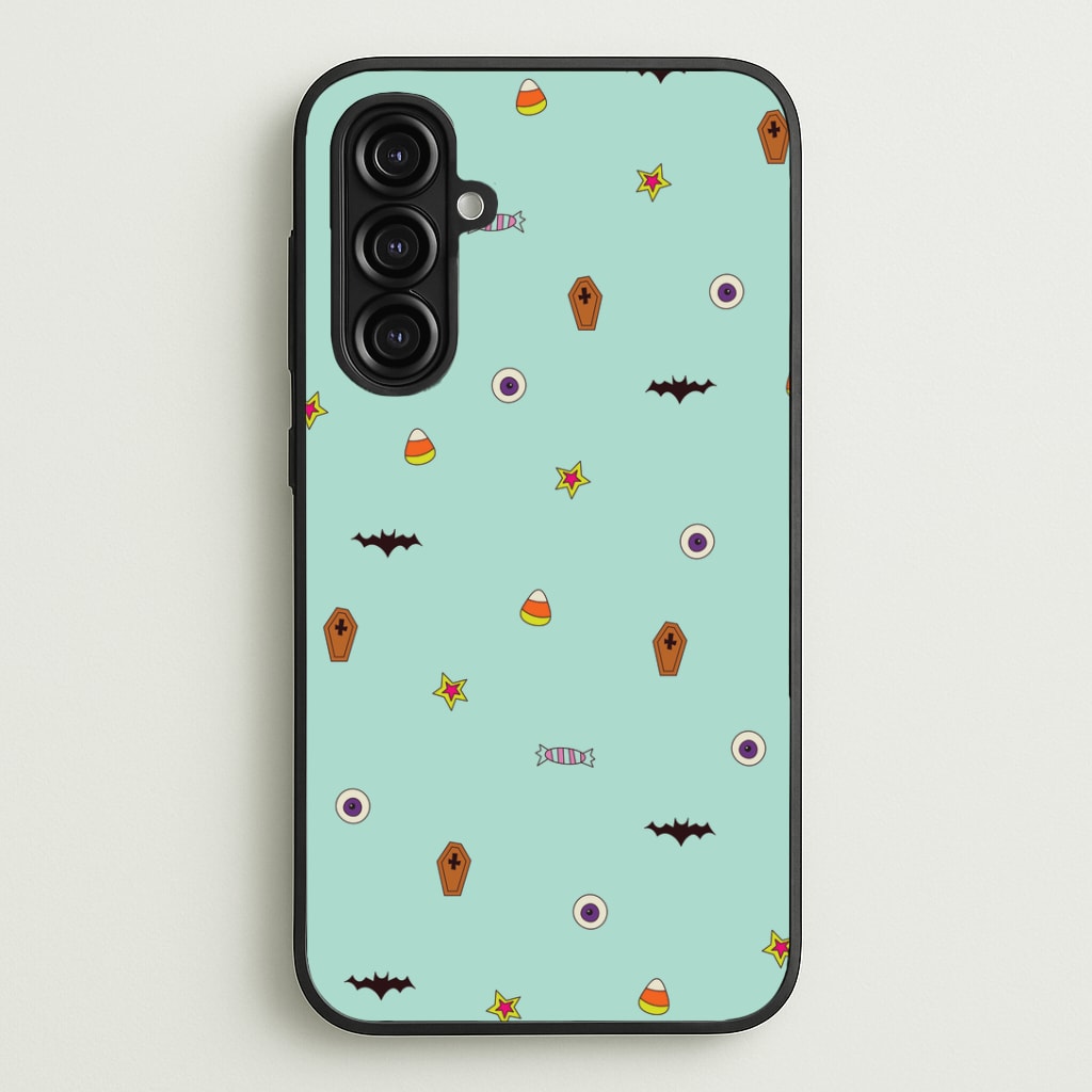 Minature Halloween Cartoons Pattern Galaxy A16 Case