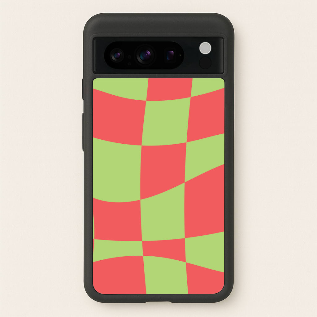 Abstract Red And Green Christmas Pattern Google Pixel 8 Pro Case