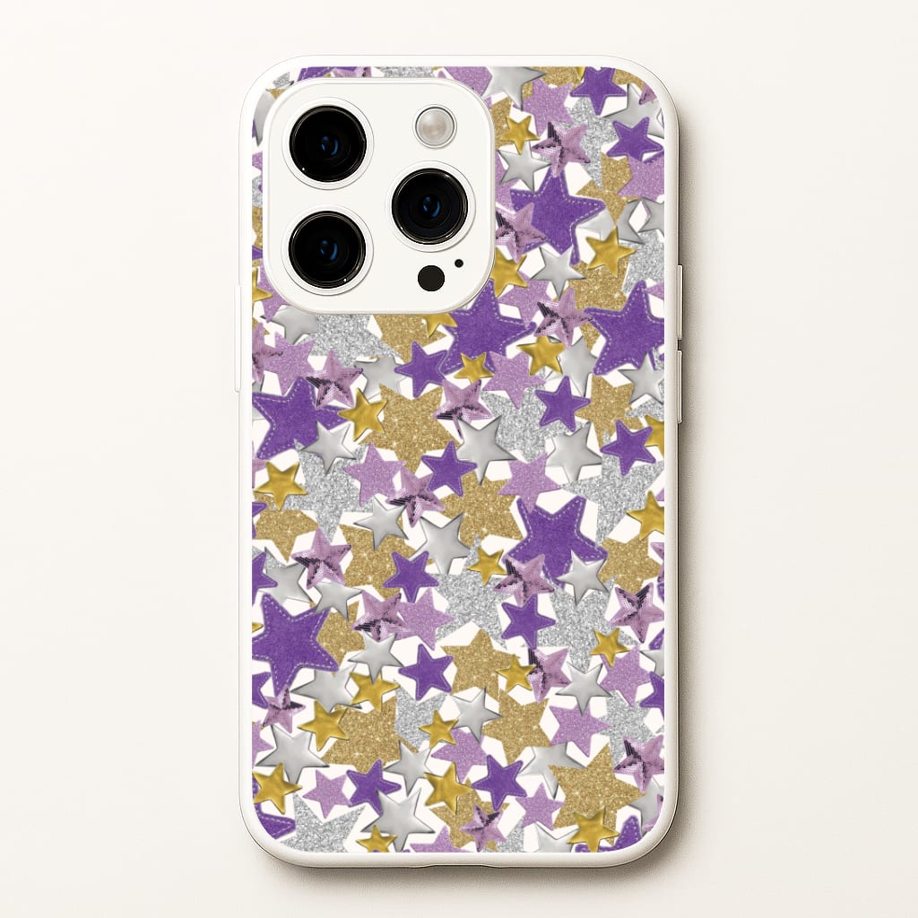 Mauve Stars Collage iPhone 14 Pro Case