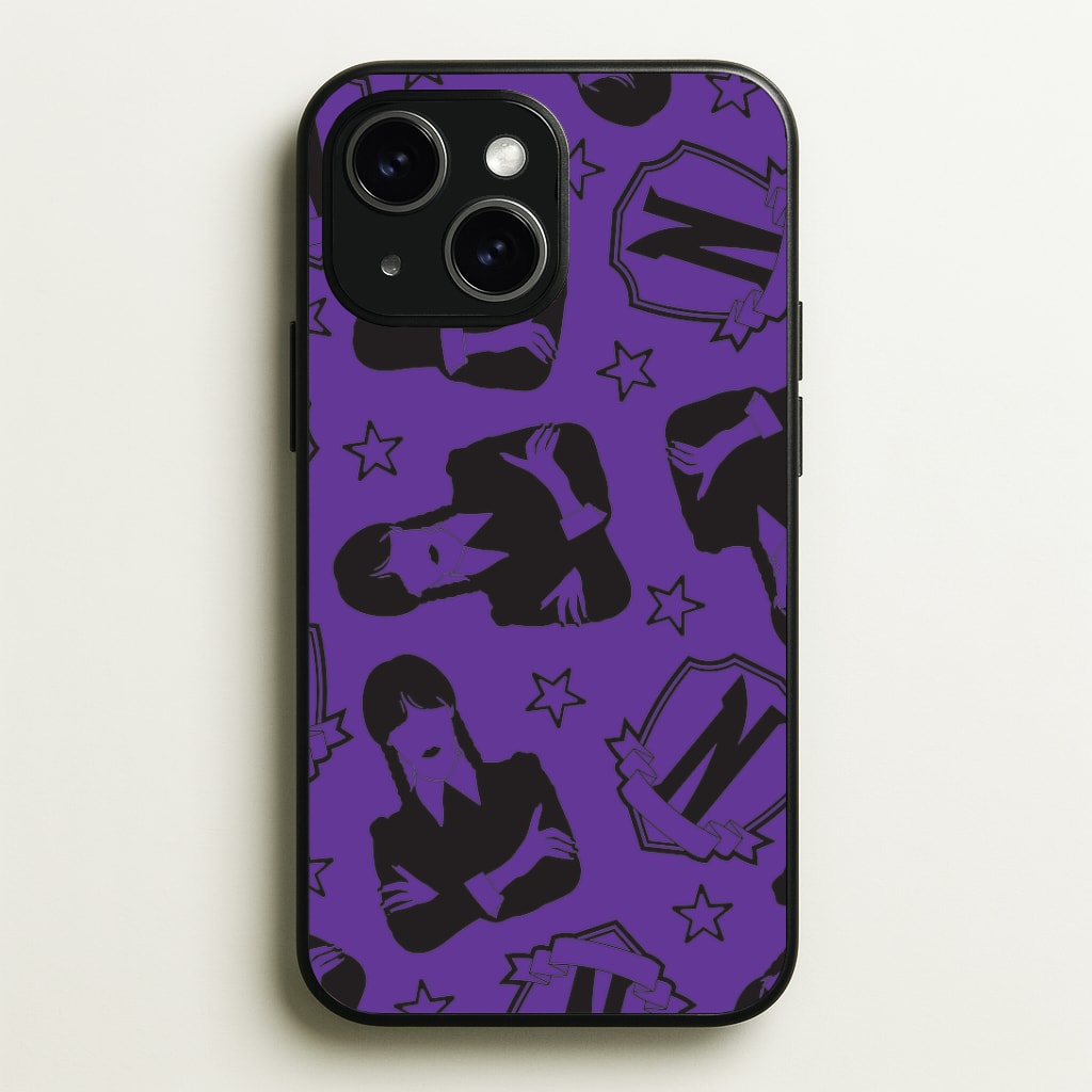 Wednesday Pattern iPhone 15 Case