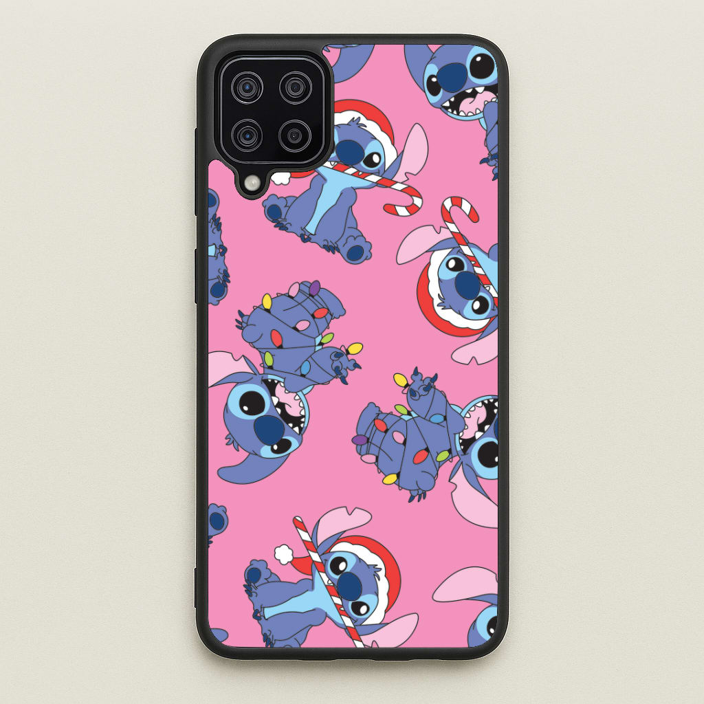 Christmas Cute Blue Alien Pattern Galaxy A12 Case