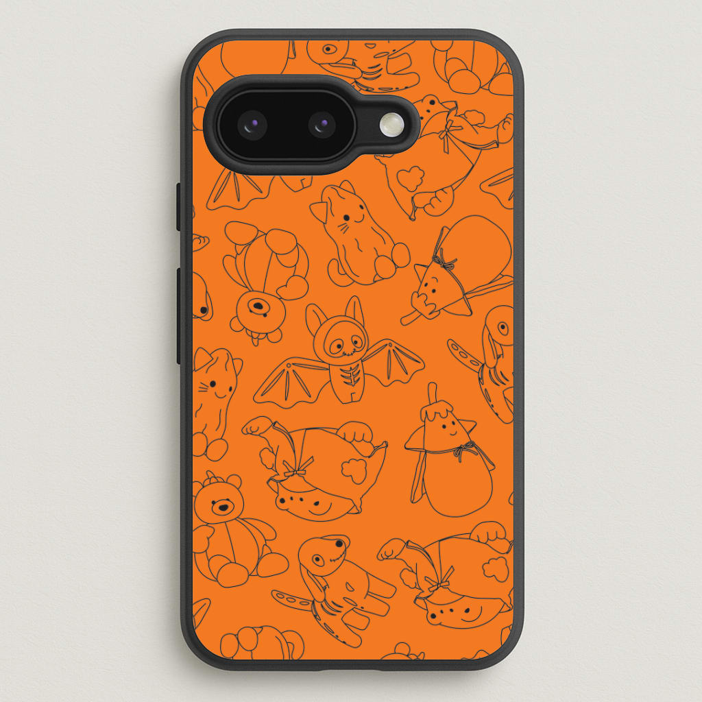 Halloween Plushies Pattern I - Halloween Google Pixel 9a Case