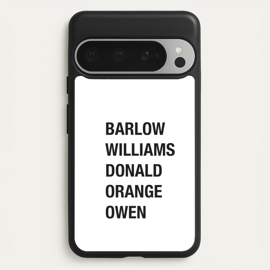 Take Band Members Names Google Pixel 9 Pro XL Case