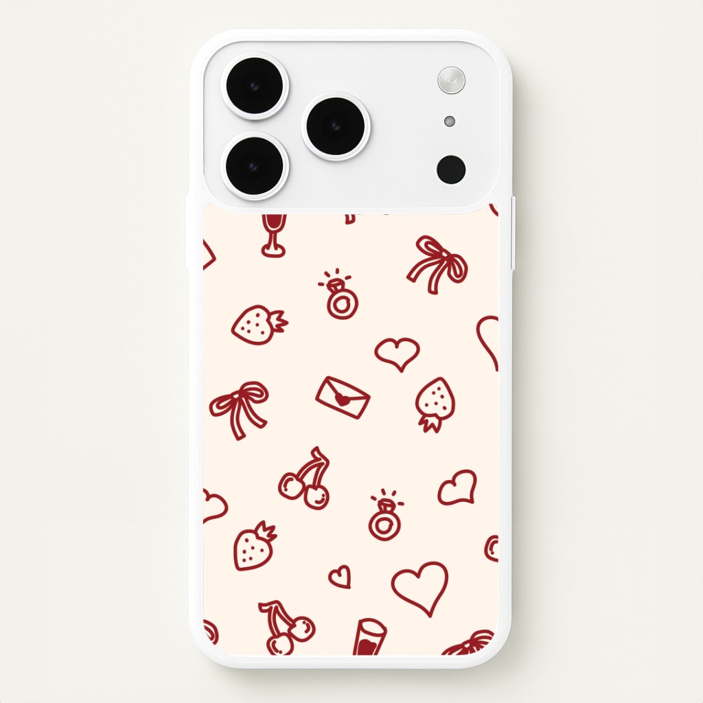 Valentines Doodles iPhone 17 Pro Max Case
