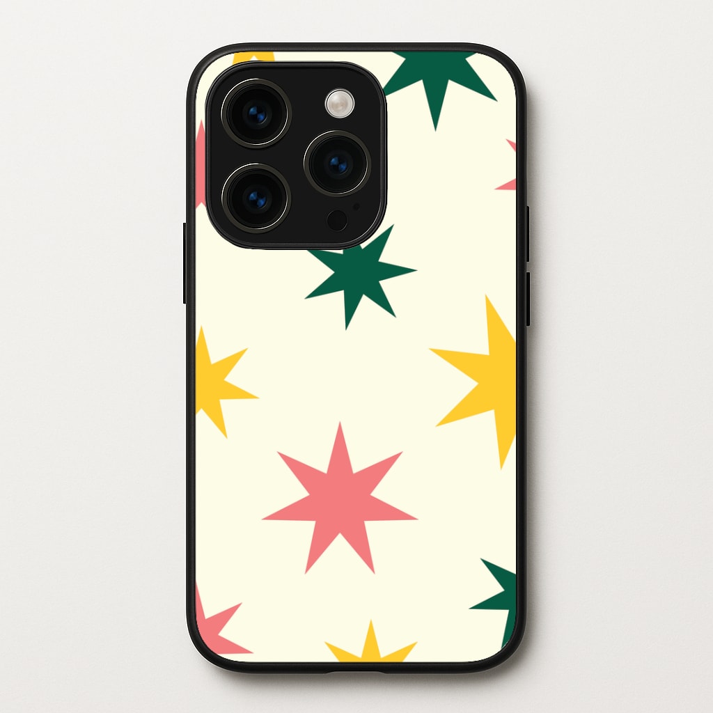 Colourful Christmas Stars Pattern iPhone 15 Pro Max Case