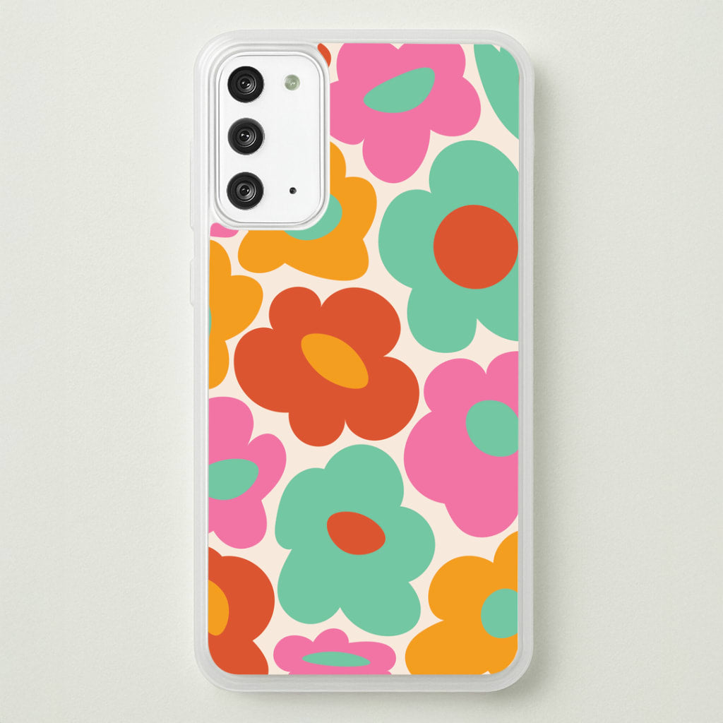 Abstract Trippy Retro Flowers Galaxy Note 20 Case