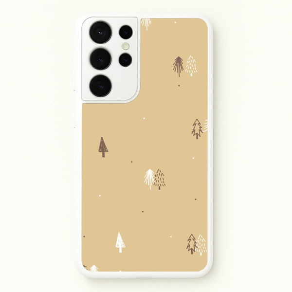 Minimal Christmas Trees Pattern Galaxy S21 Ultra Case