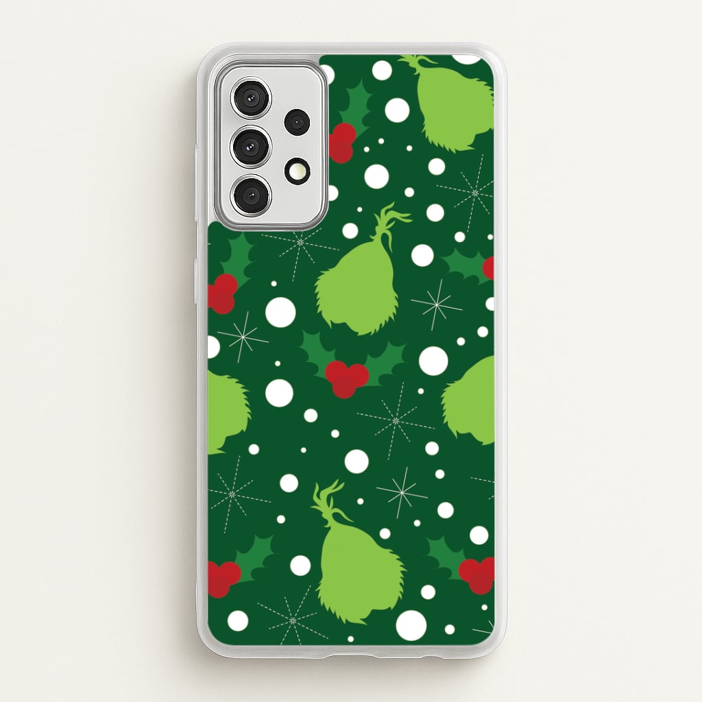 Green Creature Christmas Pattern Galaxy A52 / A52s Case