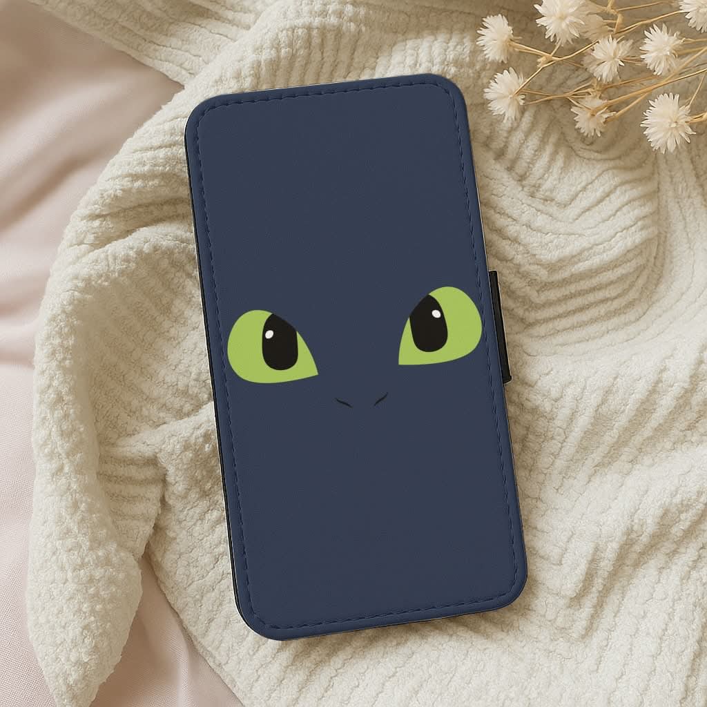 Black Fury Dragon Face Leather Phone Case