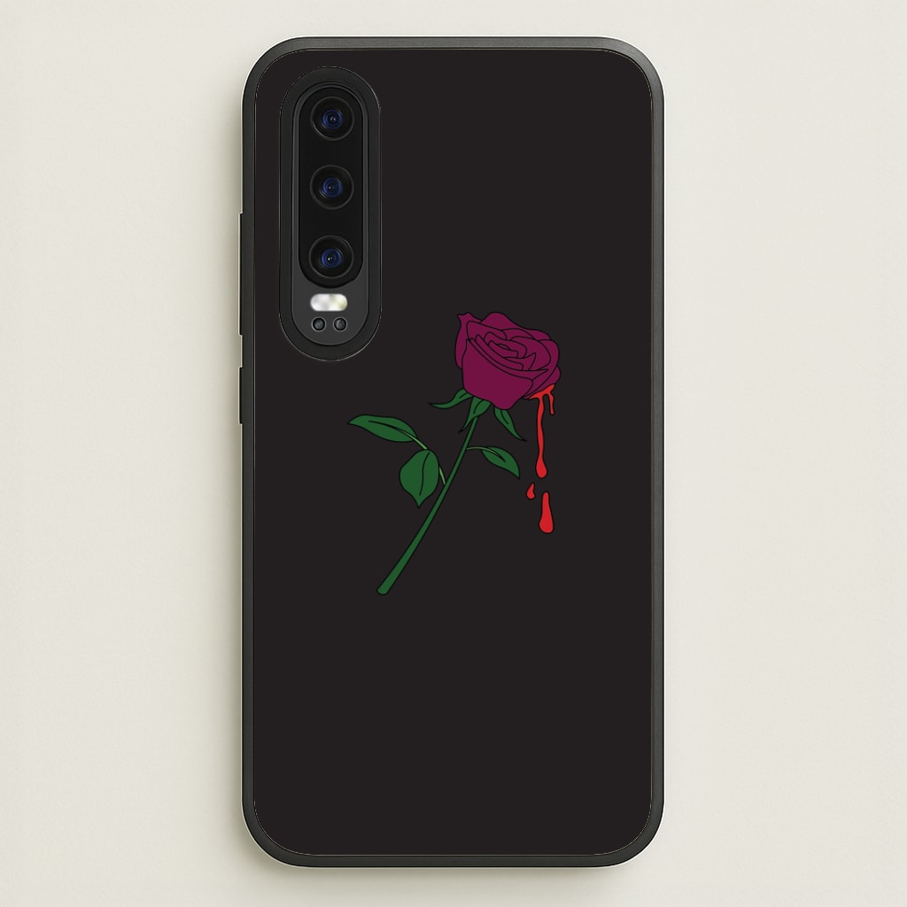 Dark Pink Rose Huawei P30 Case
