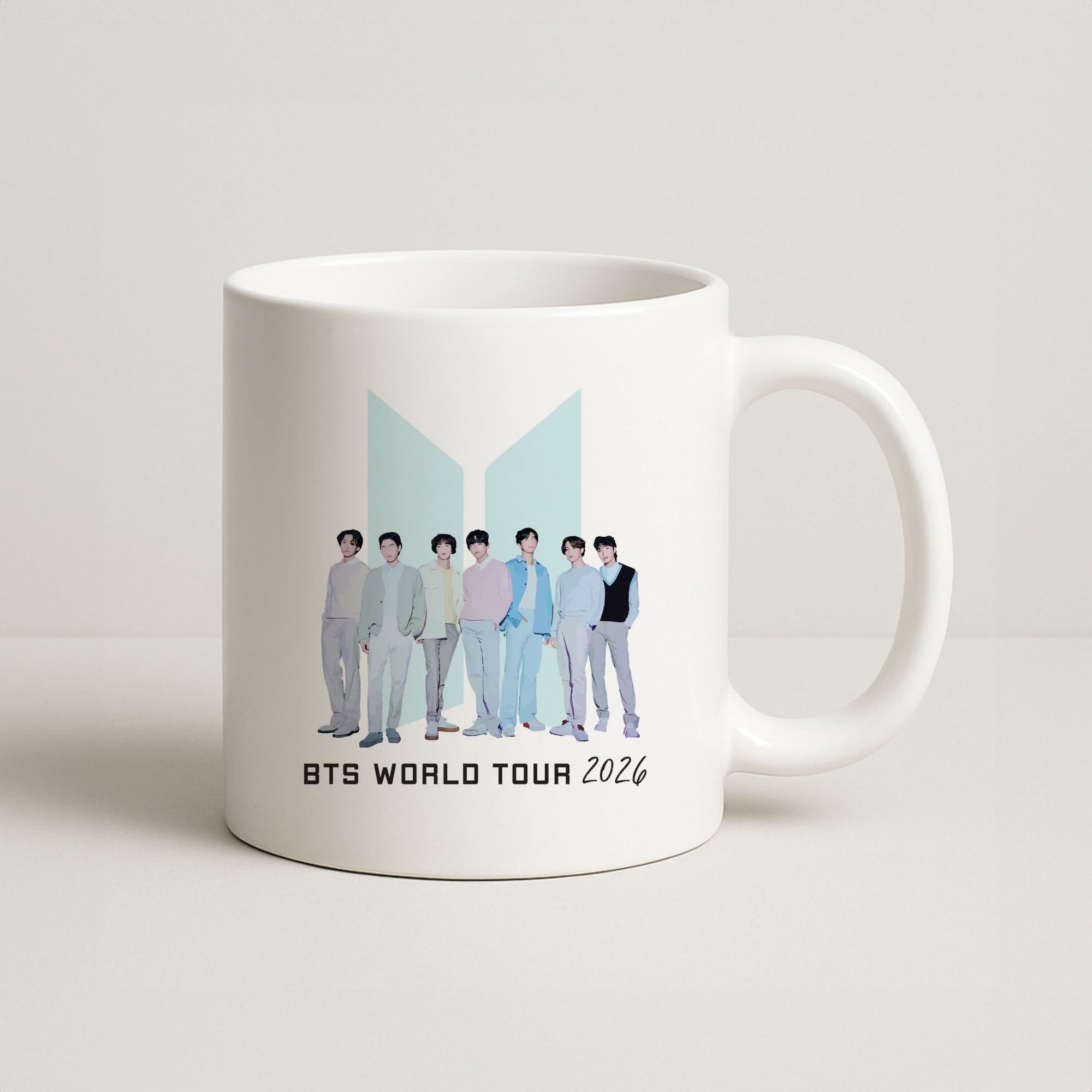 K-Pop Band Tour Pastel Blue Coffee Mug