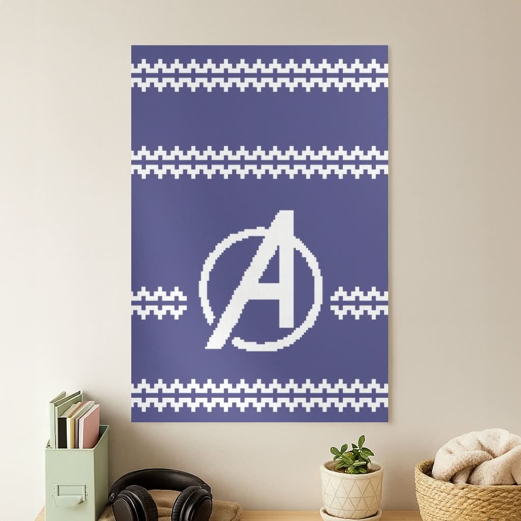 Superhero Team Blue Christmas Jumper  Poster