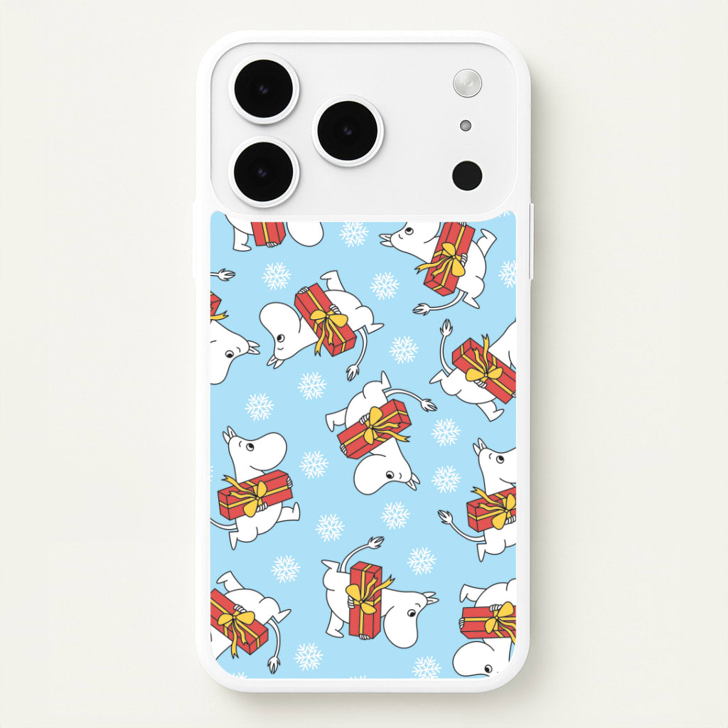 Present And Snowflakes Moom Pattern iPhone 17 Pro Case