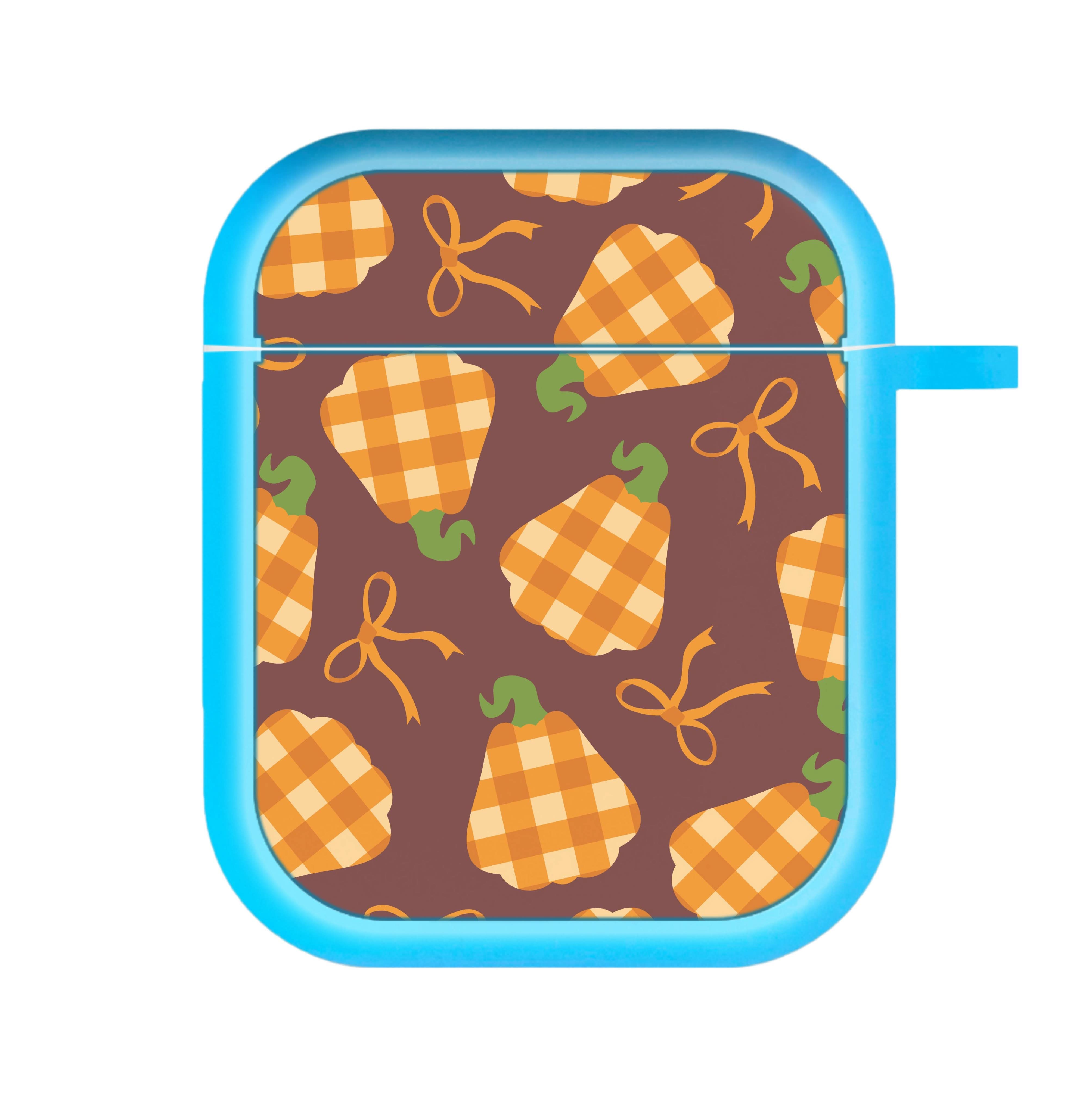 Tartan Pumpkins And Bows Pattern AirPods Case