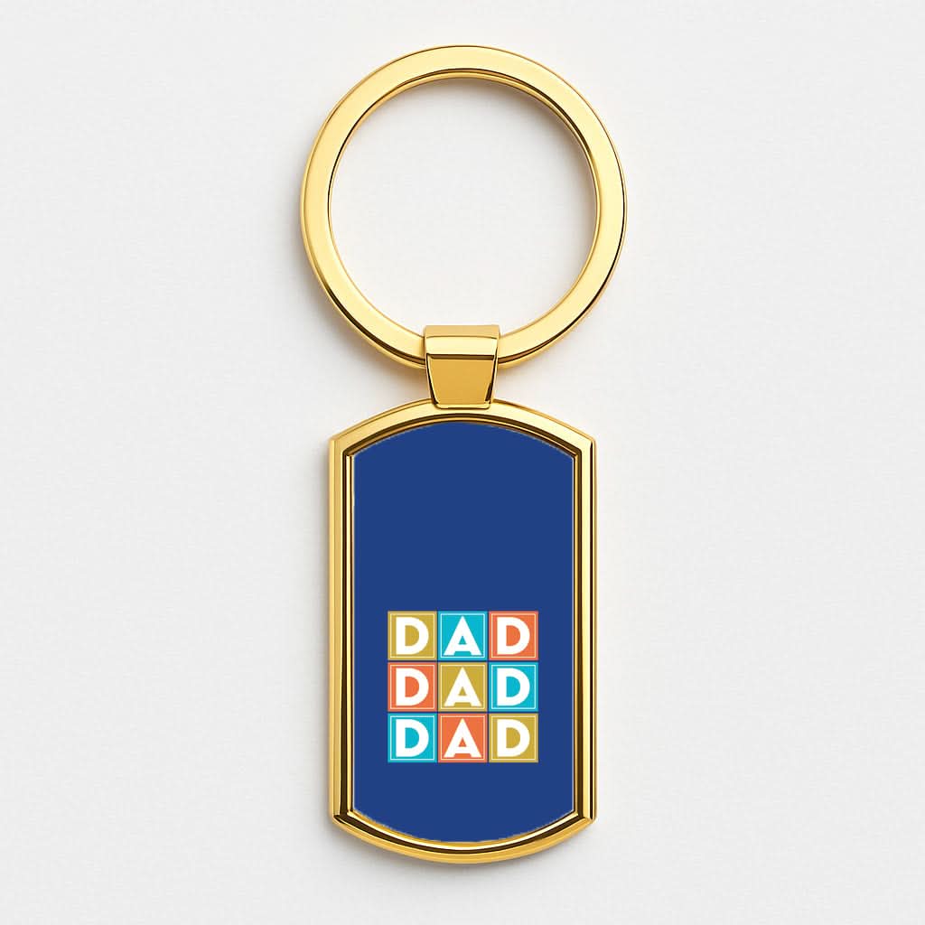 Dad Cubes Gold Keyring