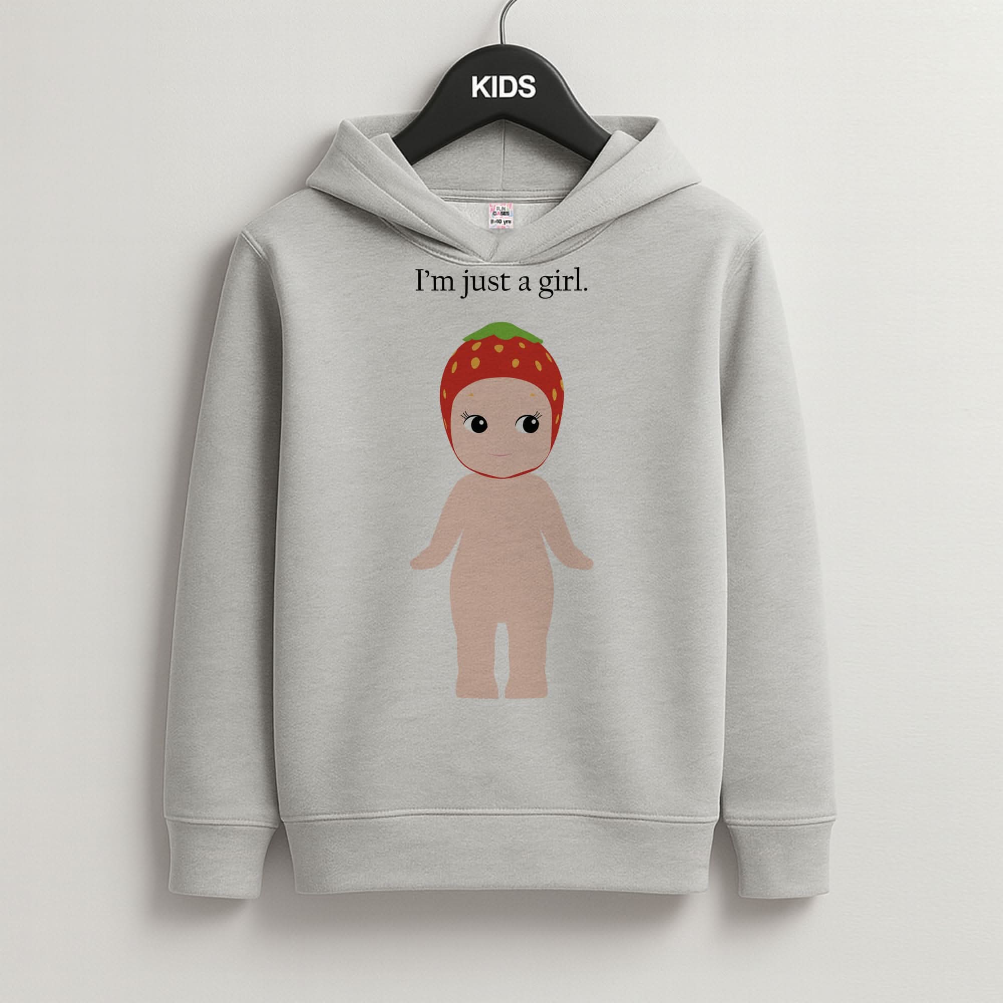I'm Just A Girl Grey Kids Hoodie