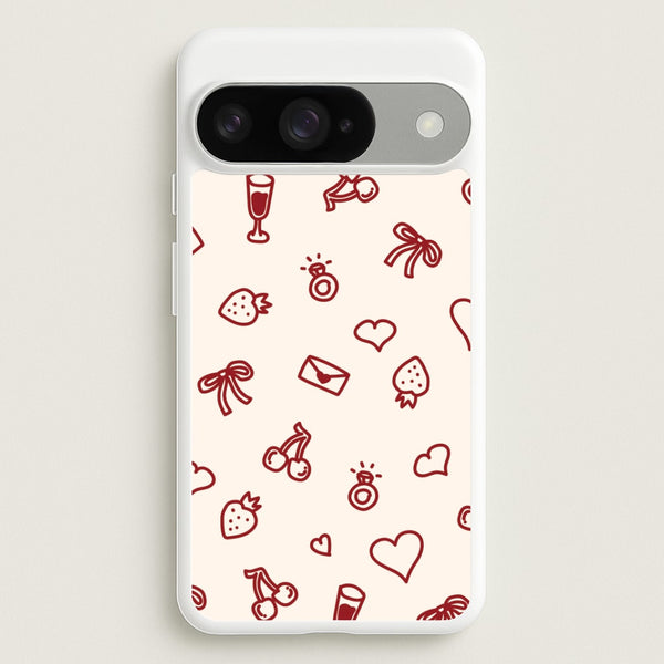 Valentines Doodles Google Pixel 10 / 10 Pro Case