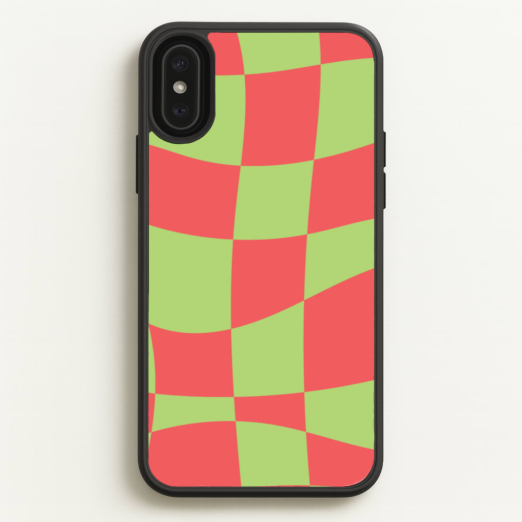 Abstract Red And Green Christmas Pattern iPhone XS Max Case
