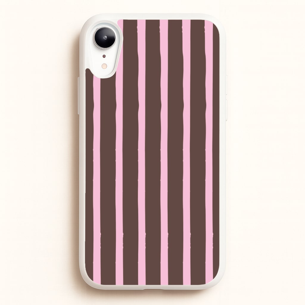 Chocolate & Strawberry Stripes iPhone XR Case