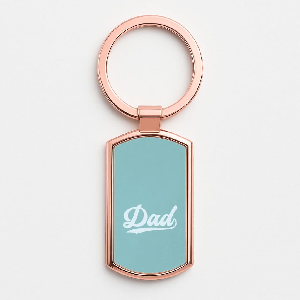 Dad Logo Rose Gold Keyring