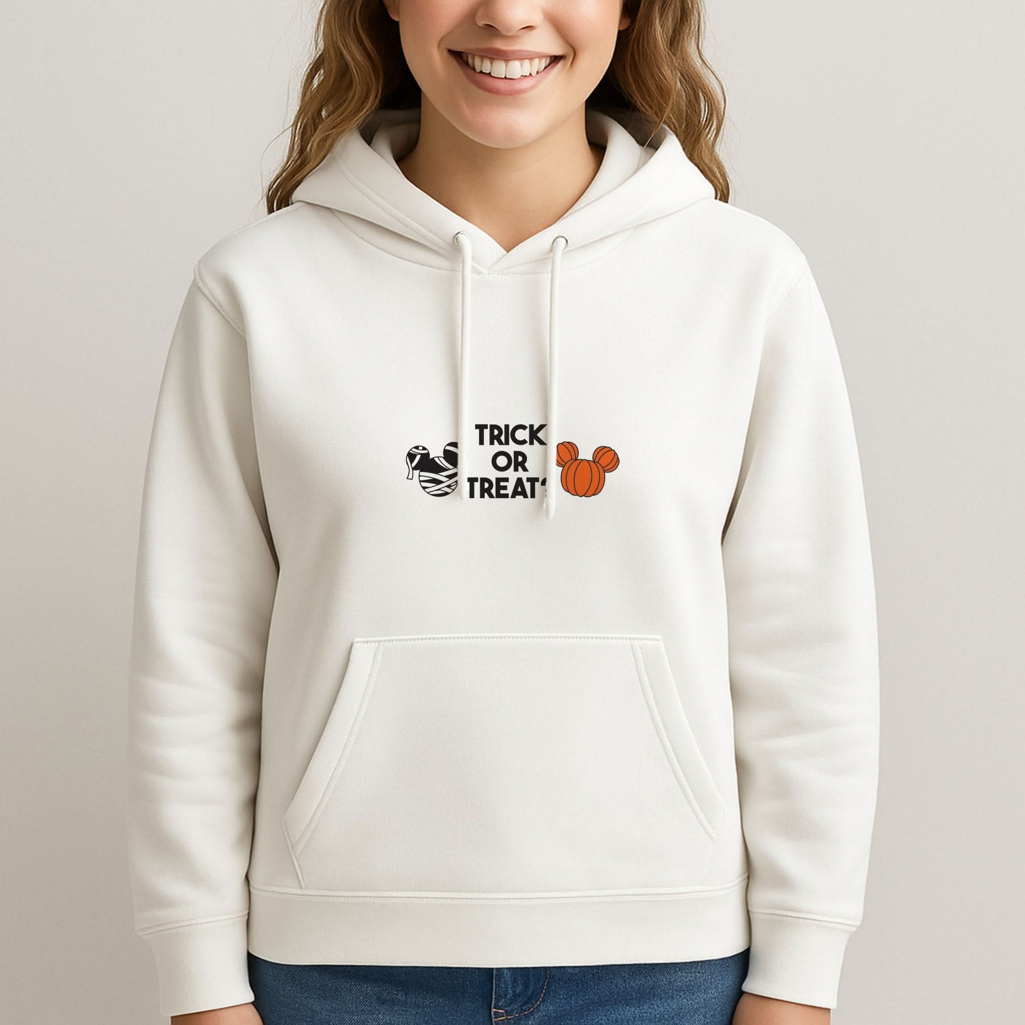 Trick Or Treat Mouse Womans Hooded Sweatshirt