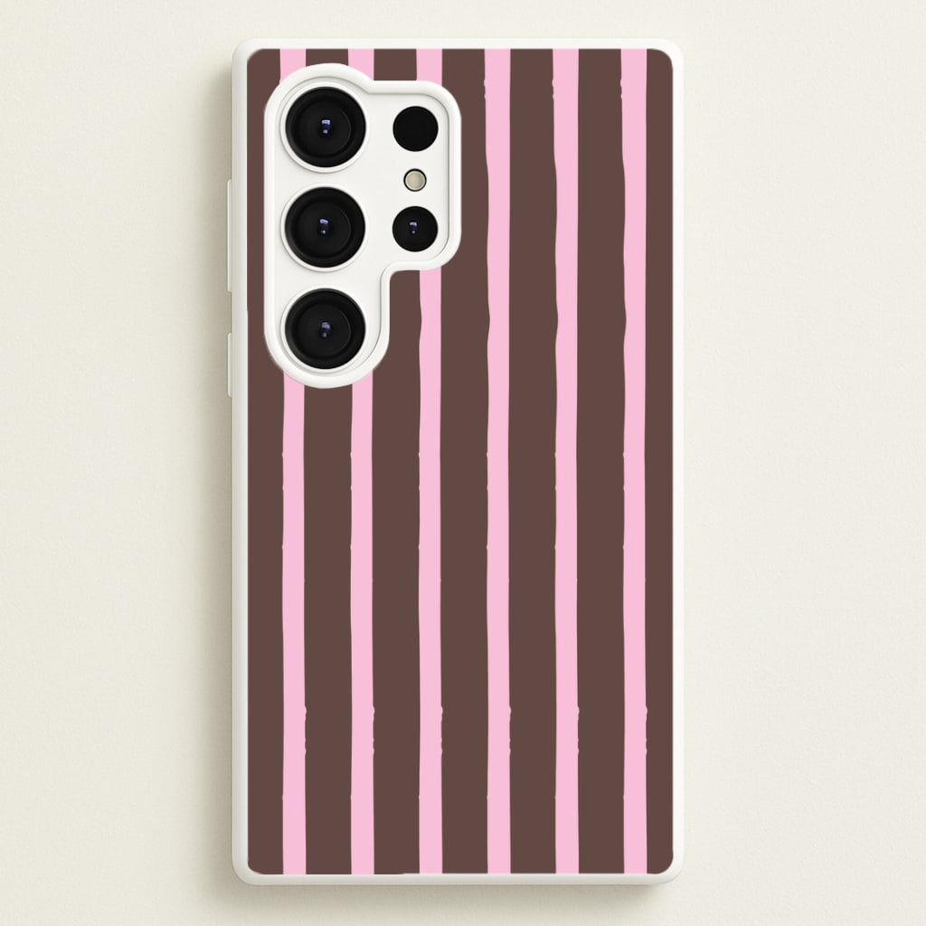 Chocolate & Strawberry Stripes Galaxy S25 Ultra Case