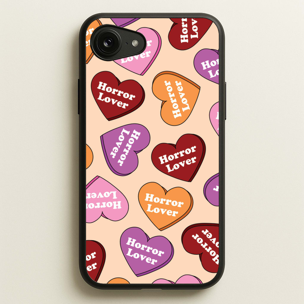 Horror Lover Hearts Pattern iPhone 16e Case