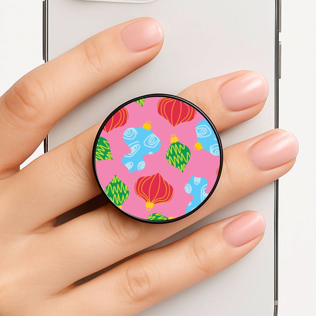 Abstract Christmas Baubles Pattern Phone Grip