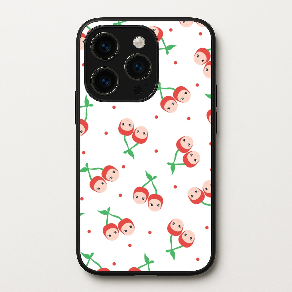 Cherry Angels Pattern iPhone 14 Pro Max Case