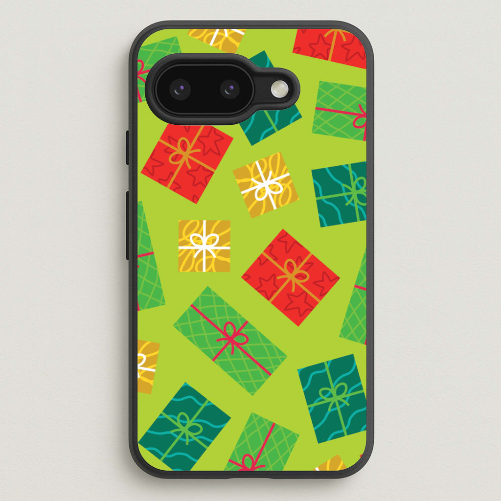 Colourful Abstract Christmas Presents Pattern Google Pixel 9a Case