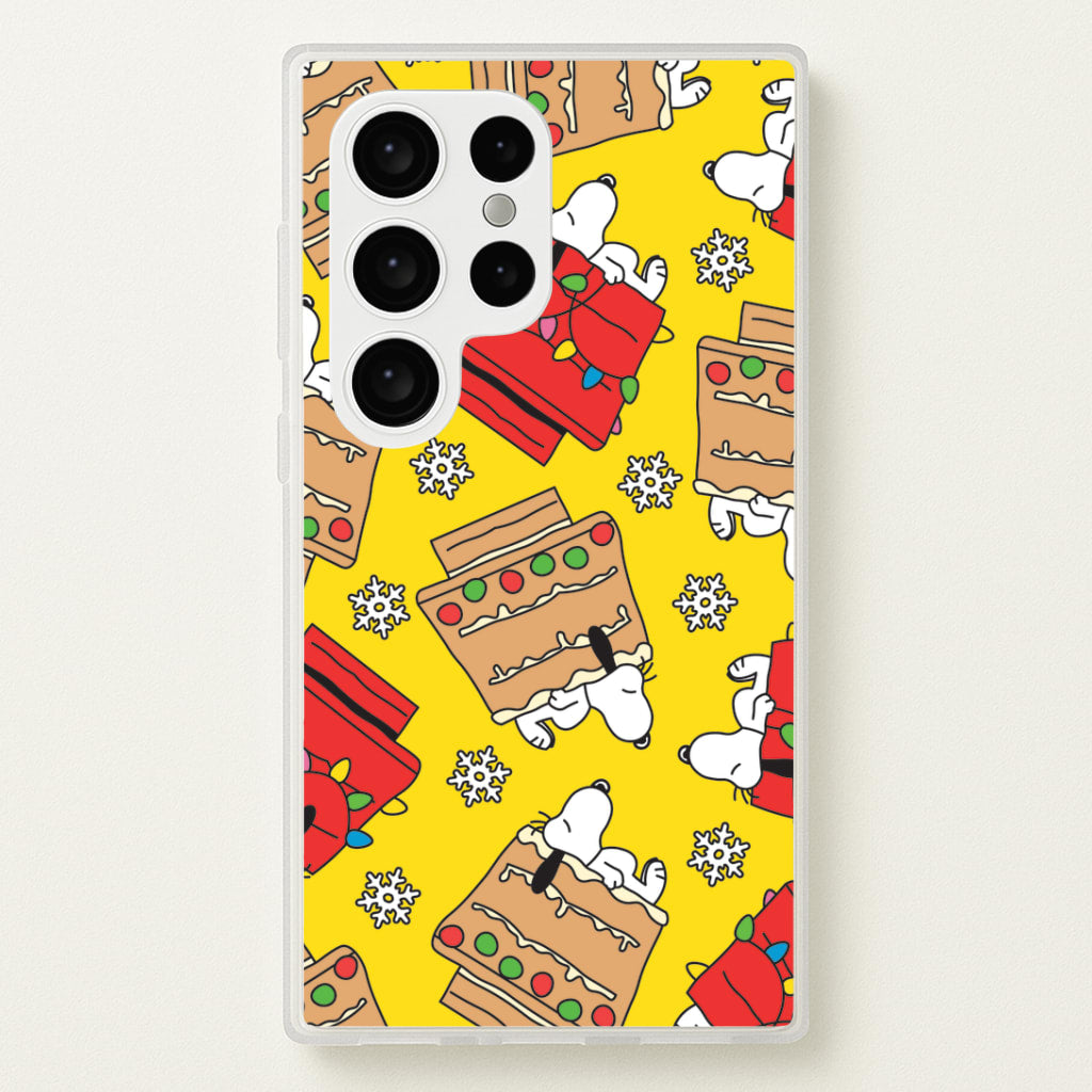 Cartoon Beagle Fairylights And Gingerbead Pattern Galaxy S24 Ultra Case