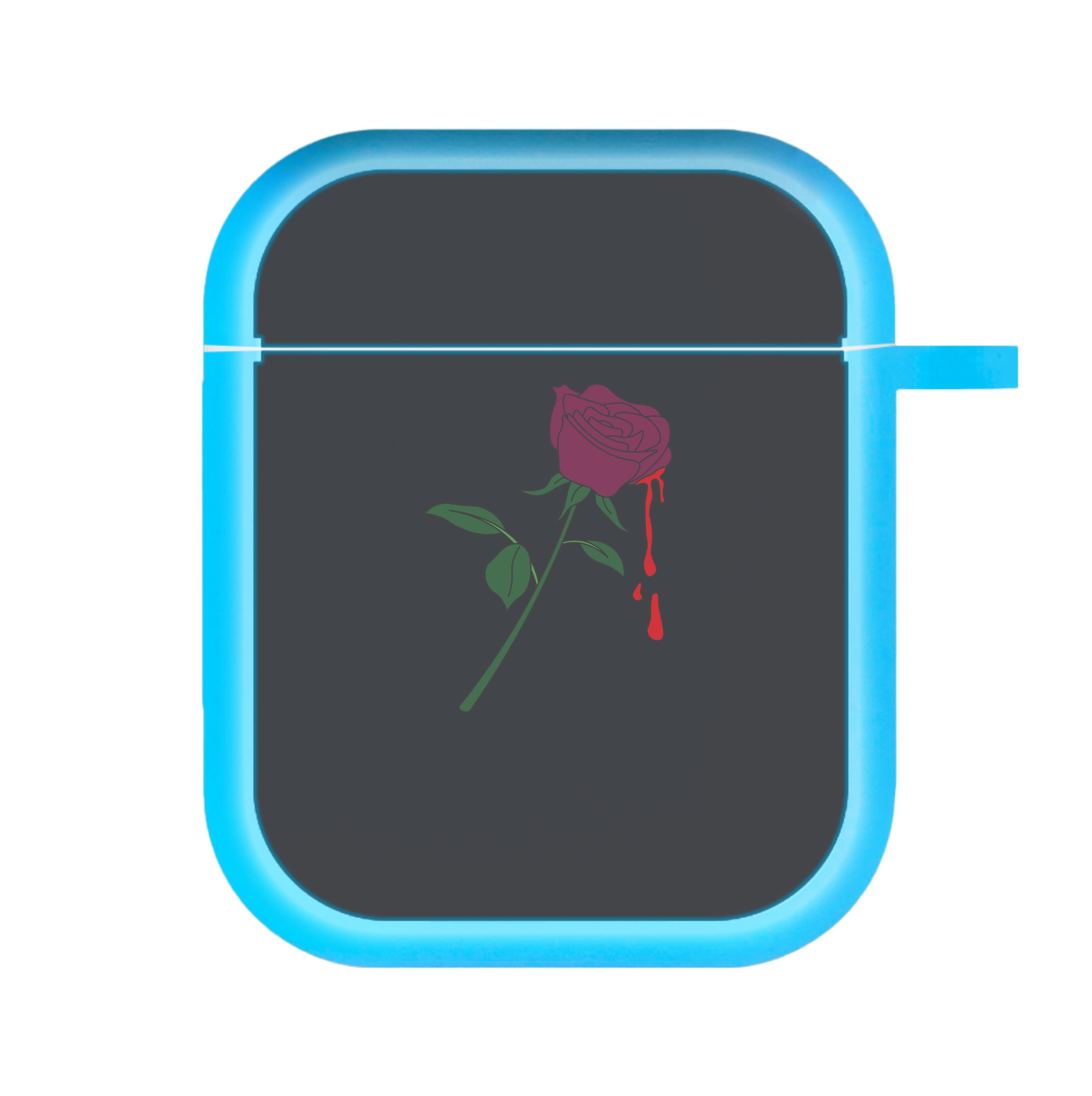 Dark Pink Rose AirPods Case
