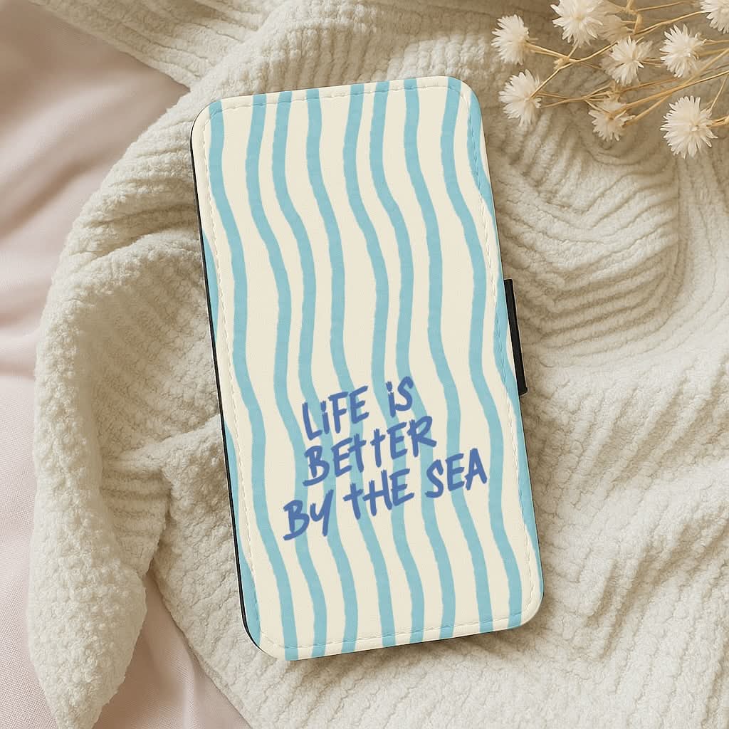 Better By The Sea Leather Phone Case