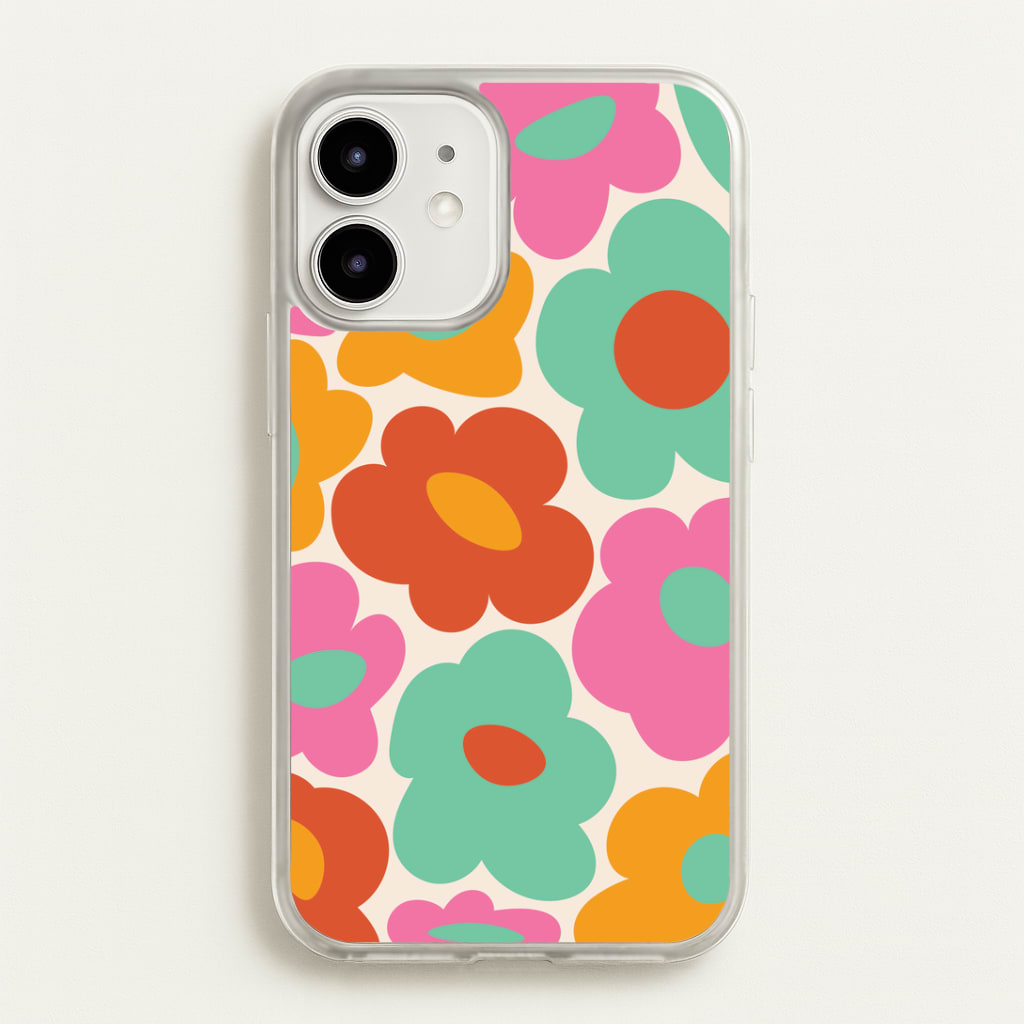 Abstract Trippy Retro Flowers iPhone 12 Mini Case