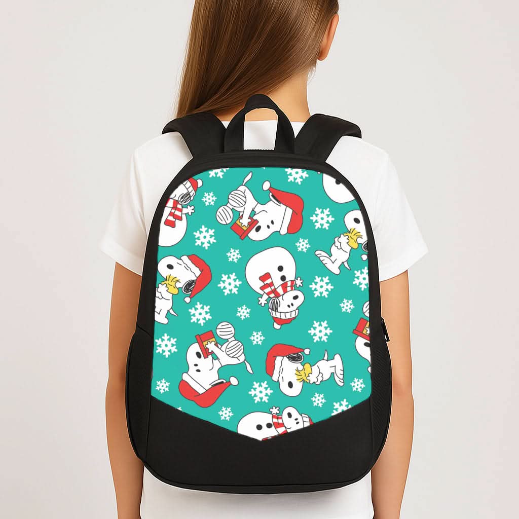 Christmas Cartoon Beagle Pattern School Bag