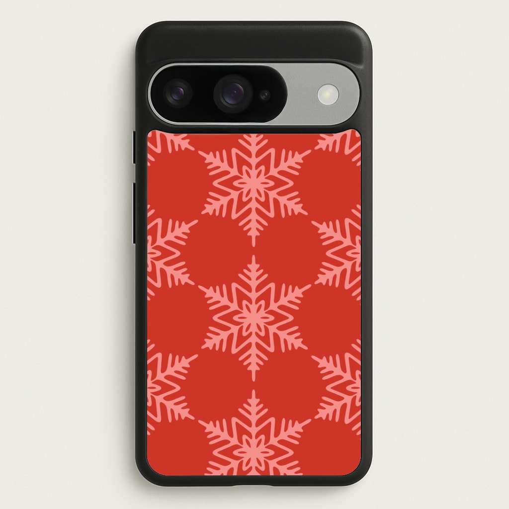 Red Giant Snowflakes Christmas Pattern Google Pixel 10 / 10 Pro Case