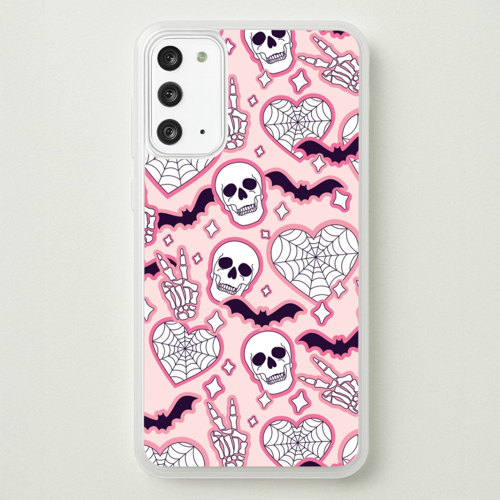 Cute Halloween Stickers Pattern Galaxy Note 20 Case
