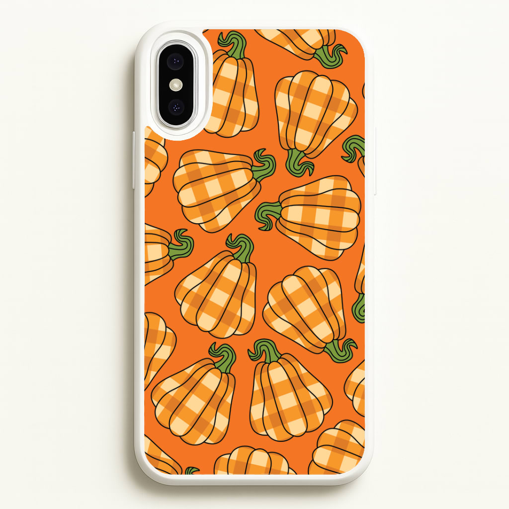 Tartan Pumpkins Pattern iPhone XS Max Case