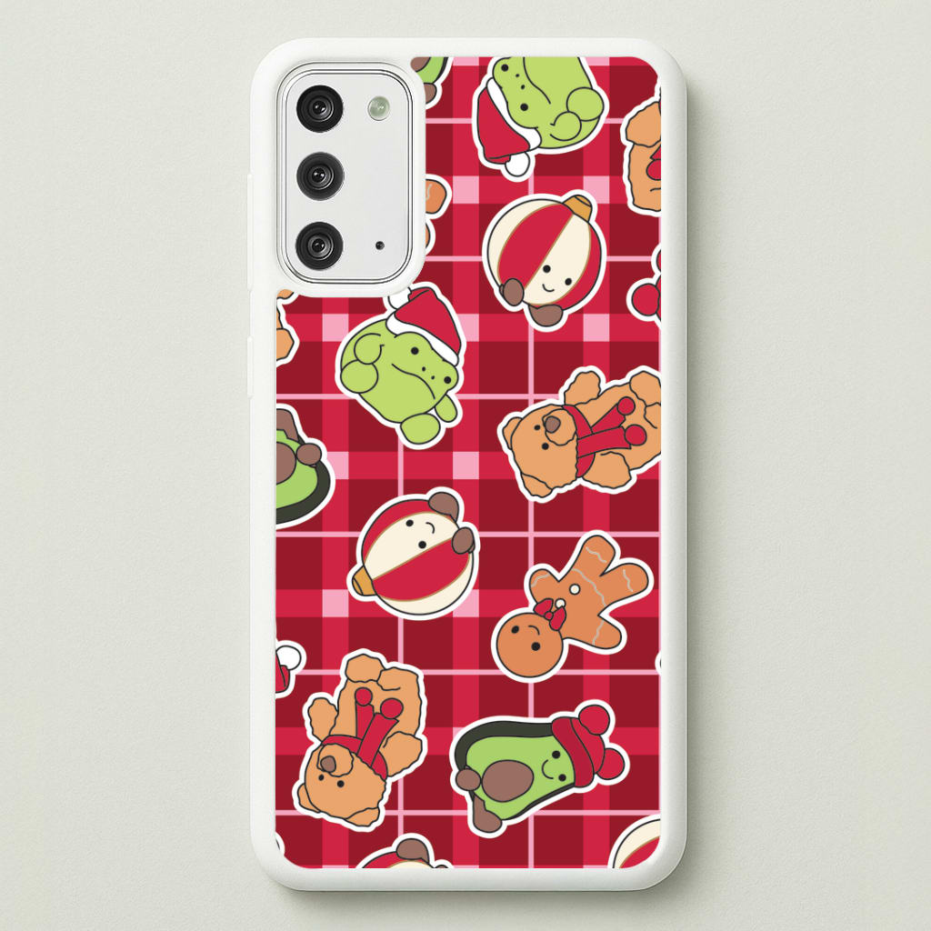 Christmas Plushies Tartan Pattern Galaxy Note 20 Case