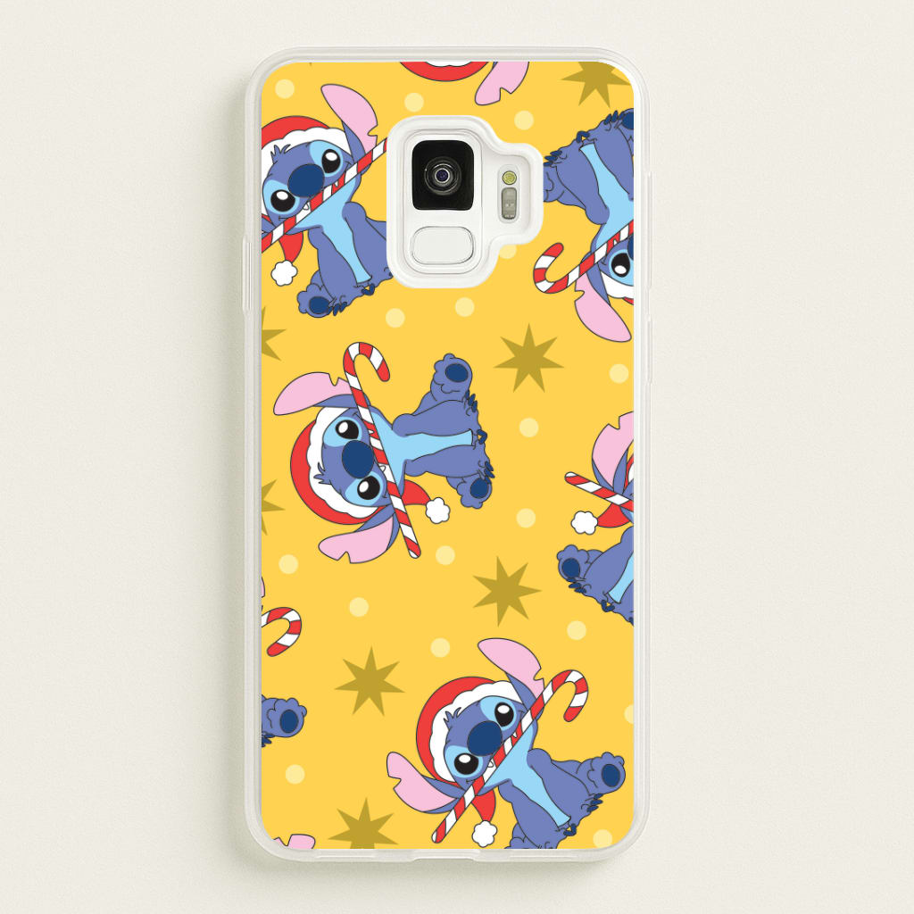 Cute Blue Alien Candycane Christmas Pattern Galaxy S9 Case