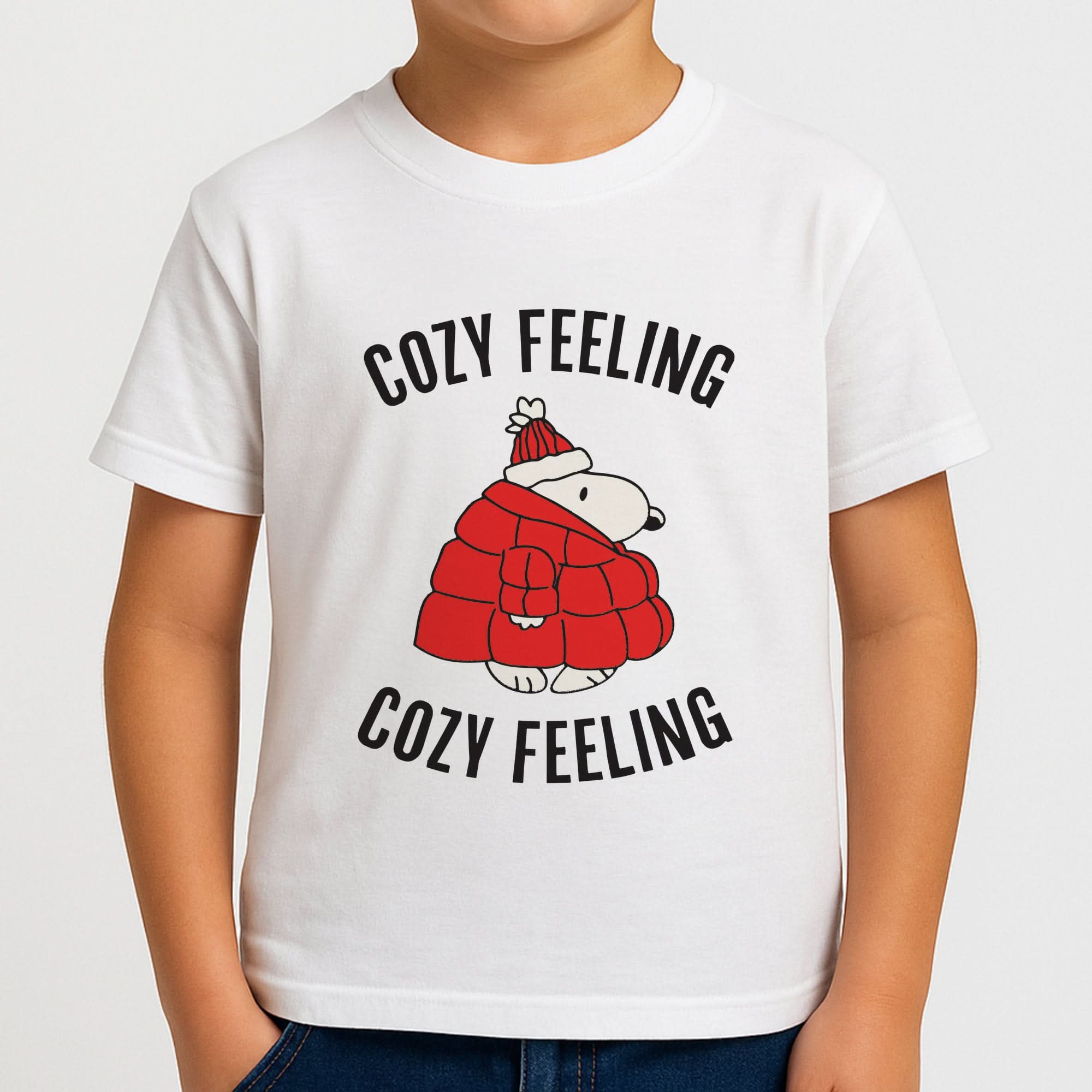 Cozy Feeling Cartoon Beagle Puffer Jacket Boys T-Shirt