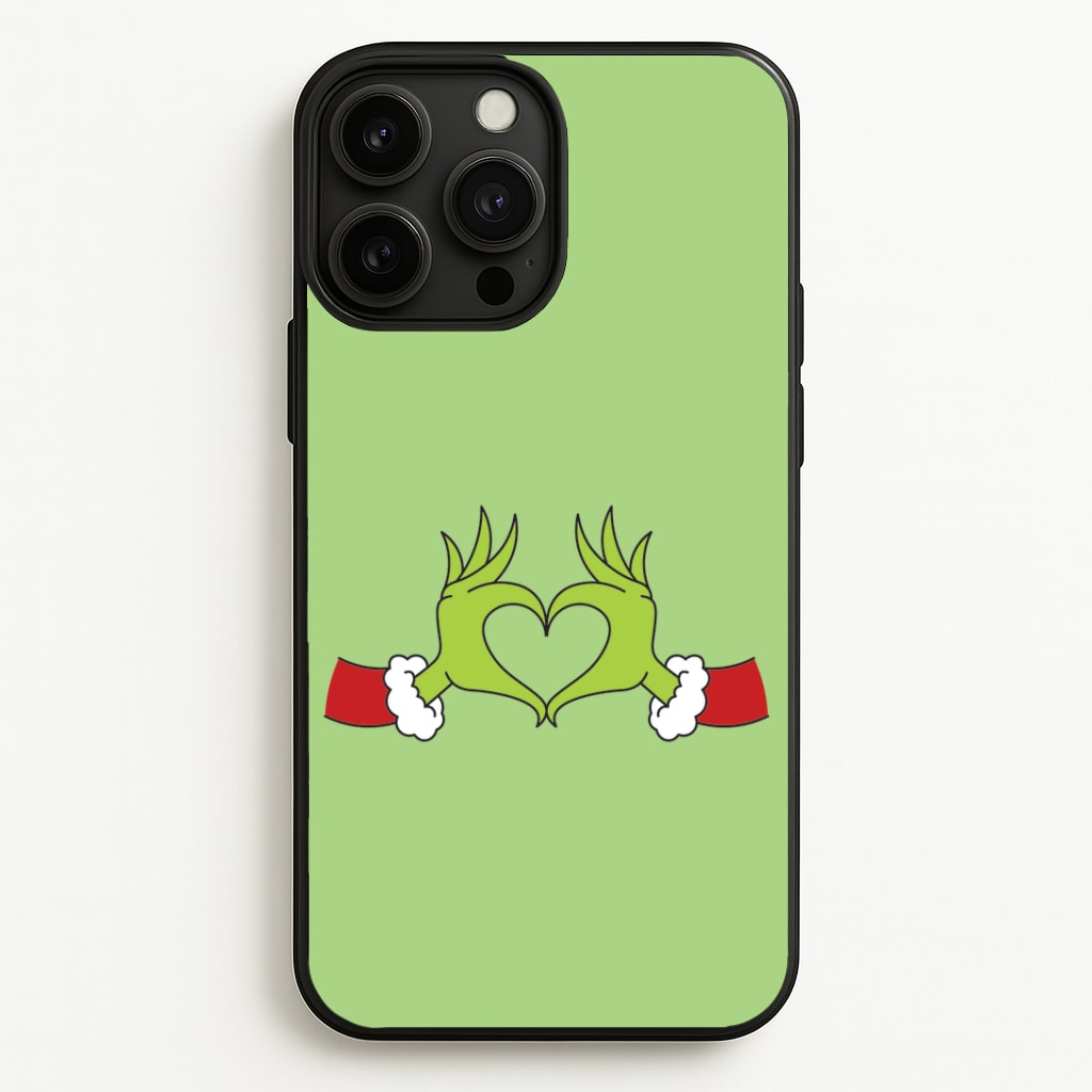 Christmas Green Heart iPhone 13 Pro Case