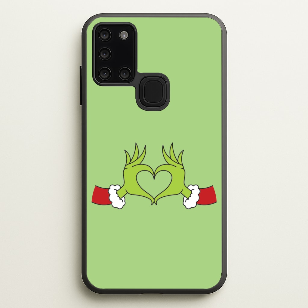 Christmas Green Heart Galaxy A21s Case