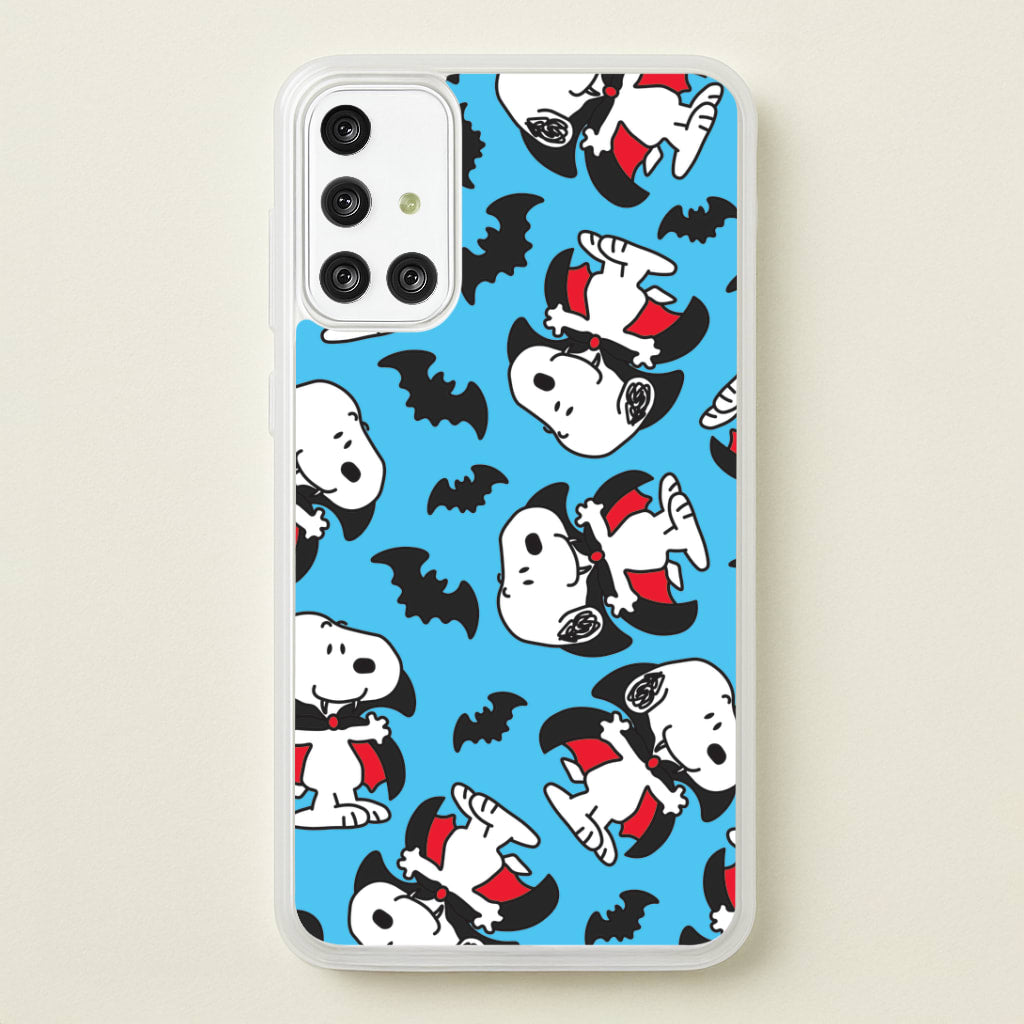 Cartoon Beagle Vampire And Bats Pattern Galaxy A71 Case