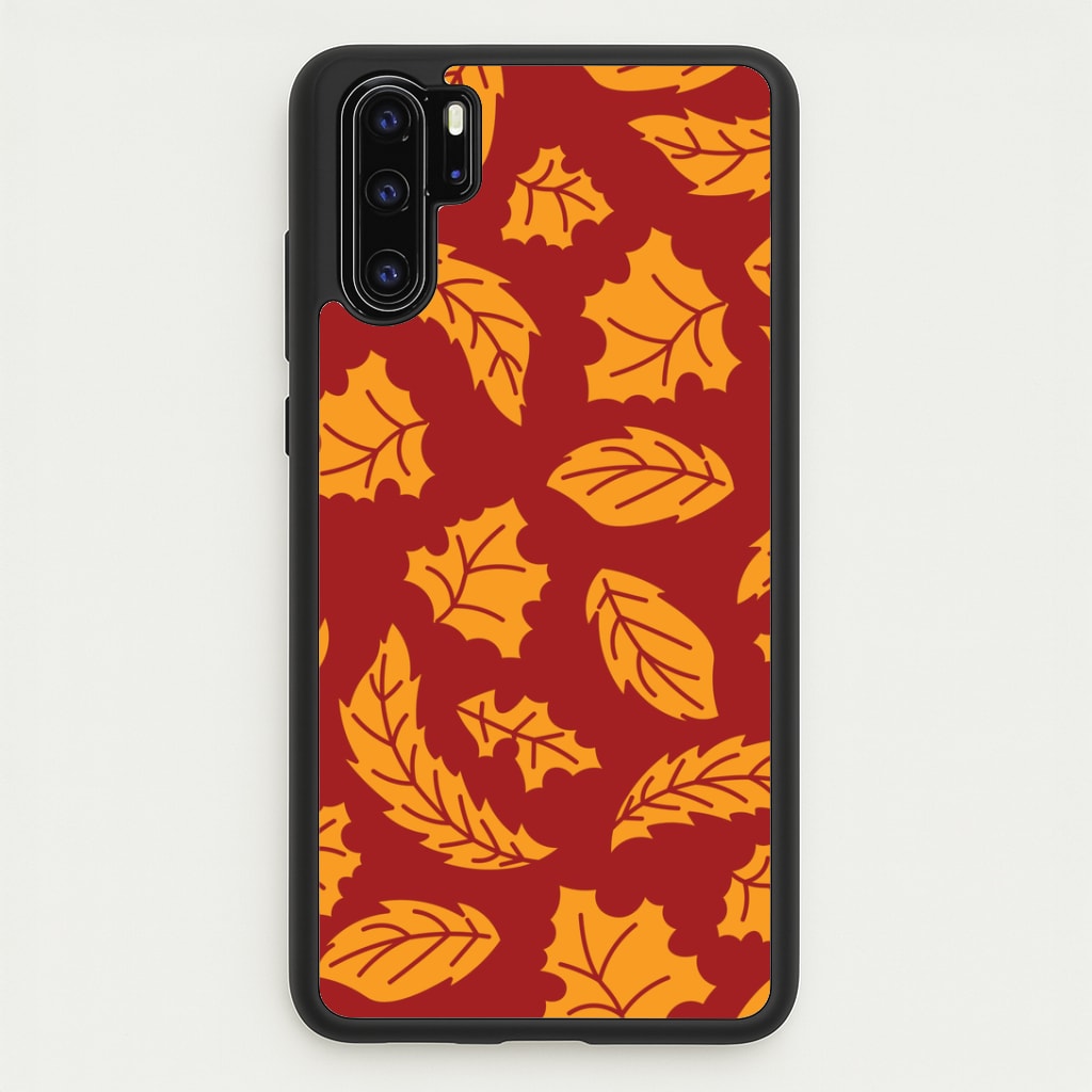 Orange Leaves Pattern Huawei P30 Pro Case