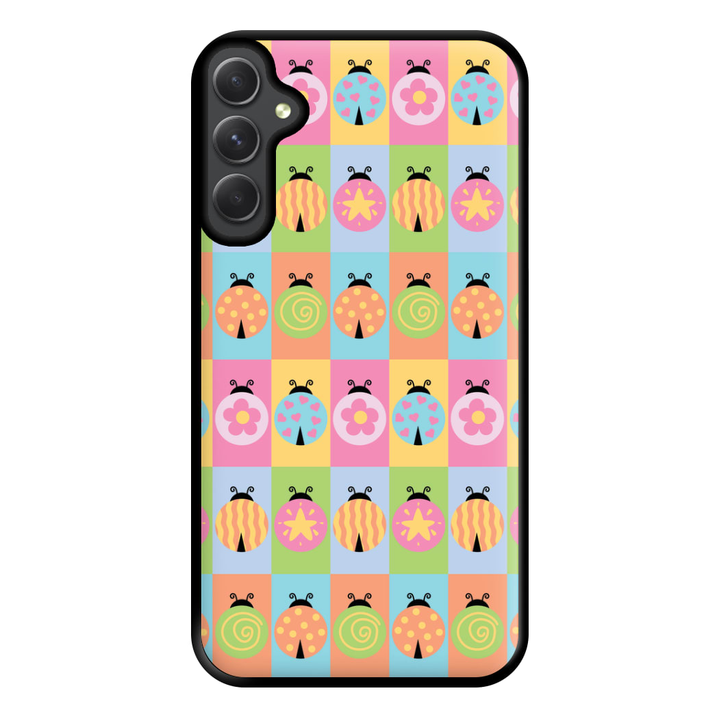 Cartoon Ladybugs Colourful Pattern Galaxy A54 Case